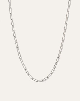 14k Gold Paperclip Chain Link Necklace