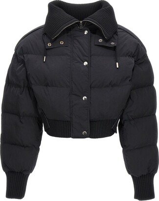 Collared Cropped Puffer Jacket-AA