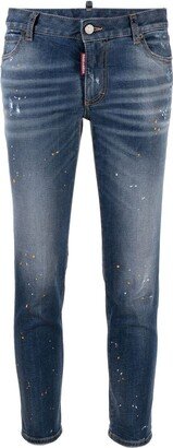 Low-Rise Skinny-Leg Cropped Jeans