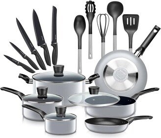 20Pc Grey Cookware Set