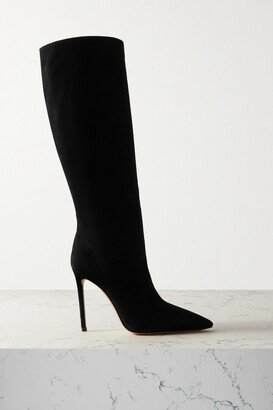 Matignon 105 Suede Knee Boots - Black