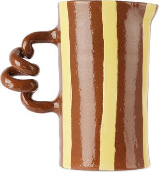 Harlie Brown Studio Brown & Yellow Stripe Delights Wiggle Jug