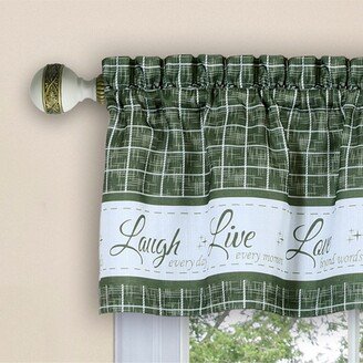 Live, Love, Laugh Window Curtain Tier Pair and Valance Set, 58x36