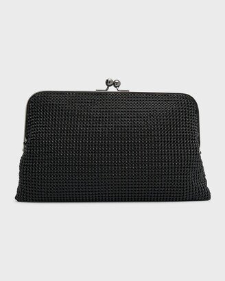 Dimple Embellished Mesh Clutch Bag