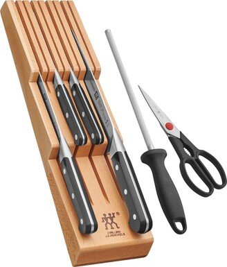 Pro 7pc Block Set w/ Beechwood In-Drawer Knife Tray