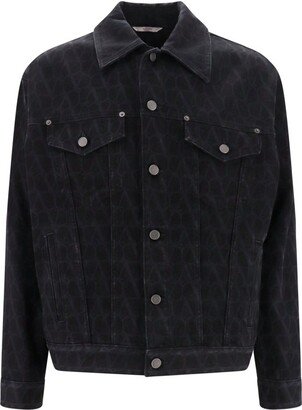 Allover VLogo Printed Denim Jacket