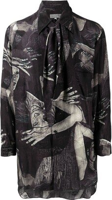 Abstract-Print Long-Sleeve Shirt