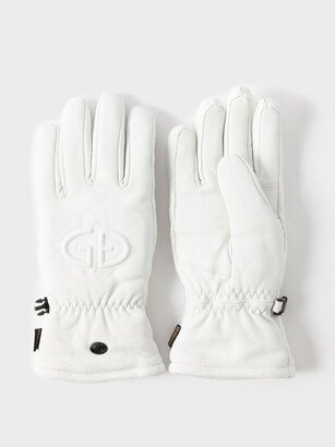 Freeze Embossed-logo Leather Gloves