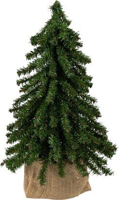 Northlight 1.3 FT Downswept Village Pine Medium Artificial Christmas Tree in Burlap Base, Unlit