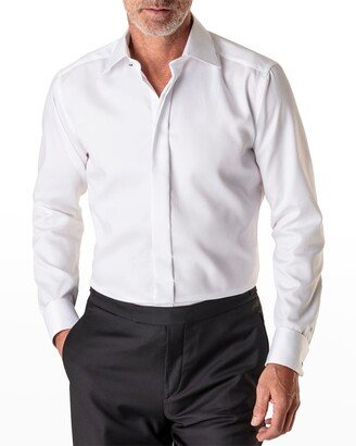 Men's Slim Fit Diamond Weave Formal Shirt