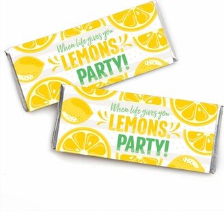 Big Dot Of Happiness So Fresh - Lemon - Candy Bar Wrapper Citrus Lemonade Party Favors - Set of 24