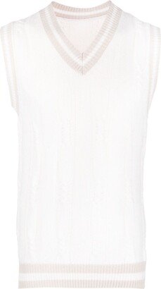 V-neck cashmere vest-AA