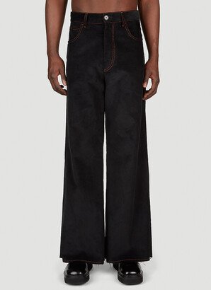 Wide Leg Corduroy Pants - Man Pants Black Eu - 48