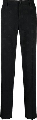 Logo-Jacquard Straight-Leg Trousers