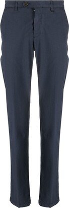 Straight-Leg Cotton-Blend Trousers