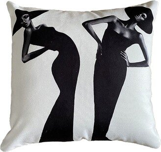 Fashionista Home Handmade Decorative Pillow Covers Super Soft Decorative, cm, Two Women Pillow Design Case Decorative