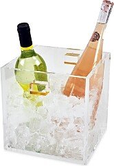 Clear Wine Cooler with Gold Handles