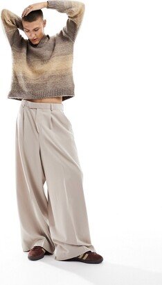 smart extreme wide leg pants in stone