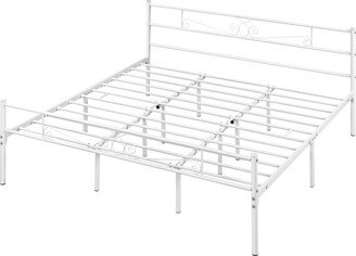 EPOWP 13 inch Classic Metal Bed Frame with Headboard Mattress Foundation/Platform Bed/Slatted Bed Base