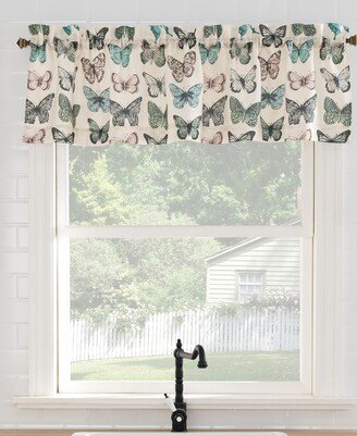 No. 918 Magdalena Crushed Voile Sheer Rod Pocket Kitchen Curtain Valance, 56 x 14