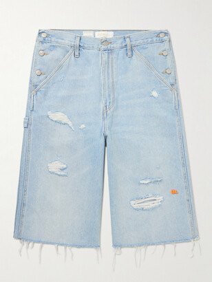 Levi's Straight-Leg Button-Detailed Distressed Denim Bermuda Shorts