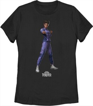 Women' Black Panther: Wakanda Forever Shuri Action Poe T-Shirt - Black - Medium