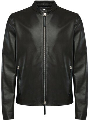 Leather Zip-Up Jacket-AB