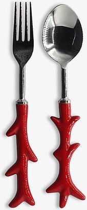 Red Saint Jacques Ceramic Fork and Spoon set