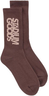 STADIUM GOODS® logo-print ''Bark Brown'' crew socks