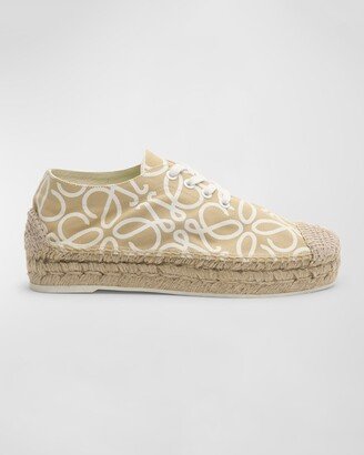 Solar Monogram Lace-Up Espadrilles