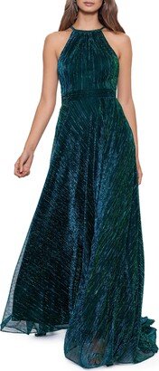 Metallic Crinkle Gown