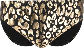 Leopard-Print Swimming Trunks