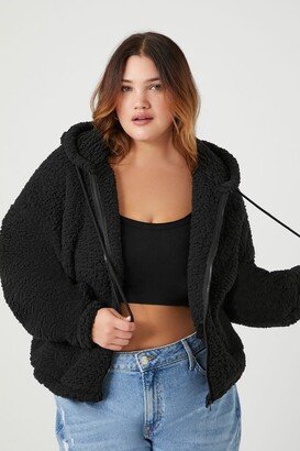 Women's Faux Shearling Jacket in Black, 1X