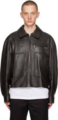 Brown Hardware Leather Jacket