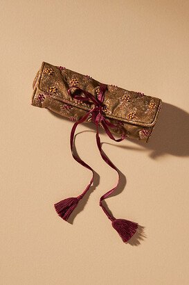 By Anthropologie Velvet Jewelry Roll Case