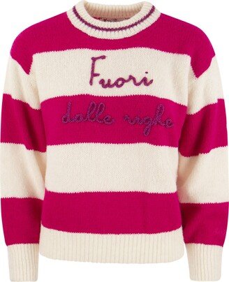 Brushed Crew-neck Jumper With Lettering