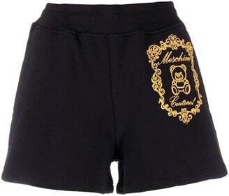 Logo-Embroidered Cotton Shorts-AA