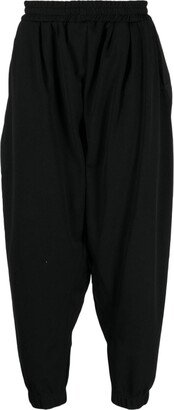 Elasticated-Waist Tapered-Leg Trousers