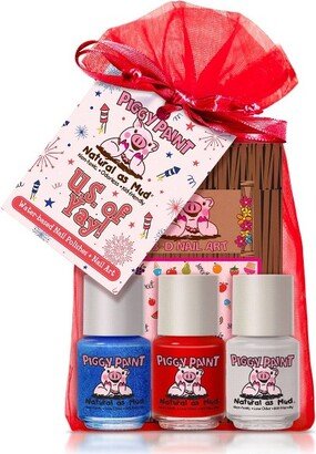 Piggy Paint Nail Polish Set - U.S of YAY! - 4pk/0.25 fl oz each + 1 Nail Art