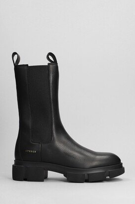 Copenhagen Combat Boots In Black Leather-AA