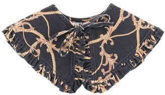 Baroque Print Front-Tie Detachable Collar