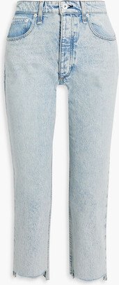 Nina cropped faded high-rise slim-leg jeans