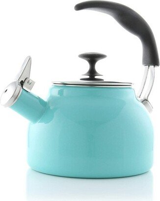 Ceylon Enamel-on-Steel Whistling Tea kettle (1.6-Quart, Aqua)