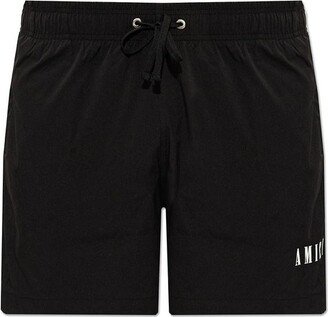 Logo-Printed Drawstring Swim Shorts-AL