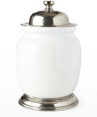 Large Ceramic & Pewter Canister