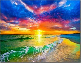 Diy Diamond Embroidery Beach Ocean Sunset Picture Of Rhinestones Mosaic Painting With Diamonds Full