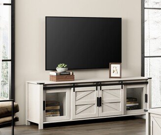 WAMPAT Sliding Barn Door TV Stand Cabinet, Entertainment Center for 75 TV