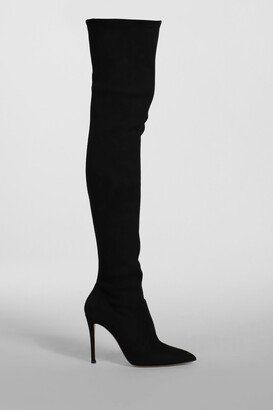 Julia High Heels Boots In Black Suede