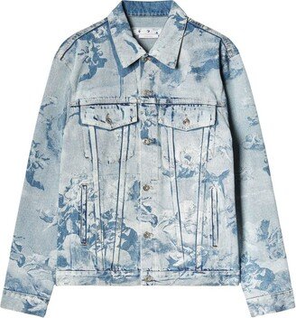 Skate painting-print denim jacket