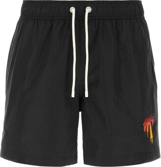 Palm Embroidered Drawstring Swim Shorts